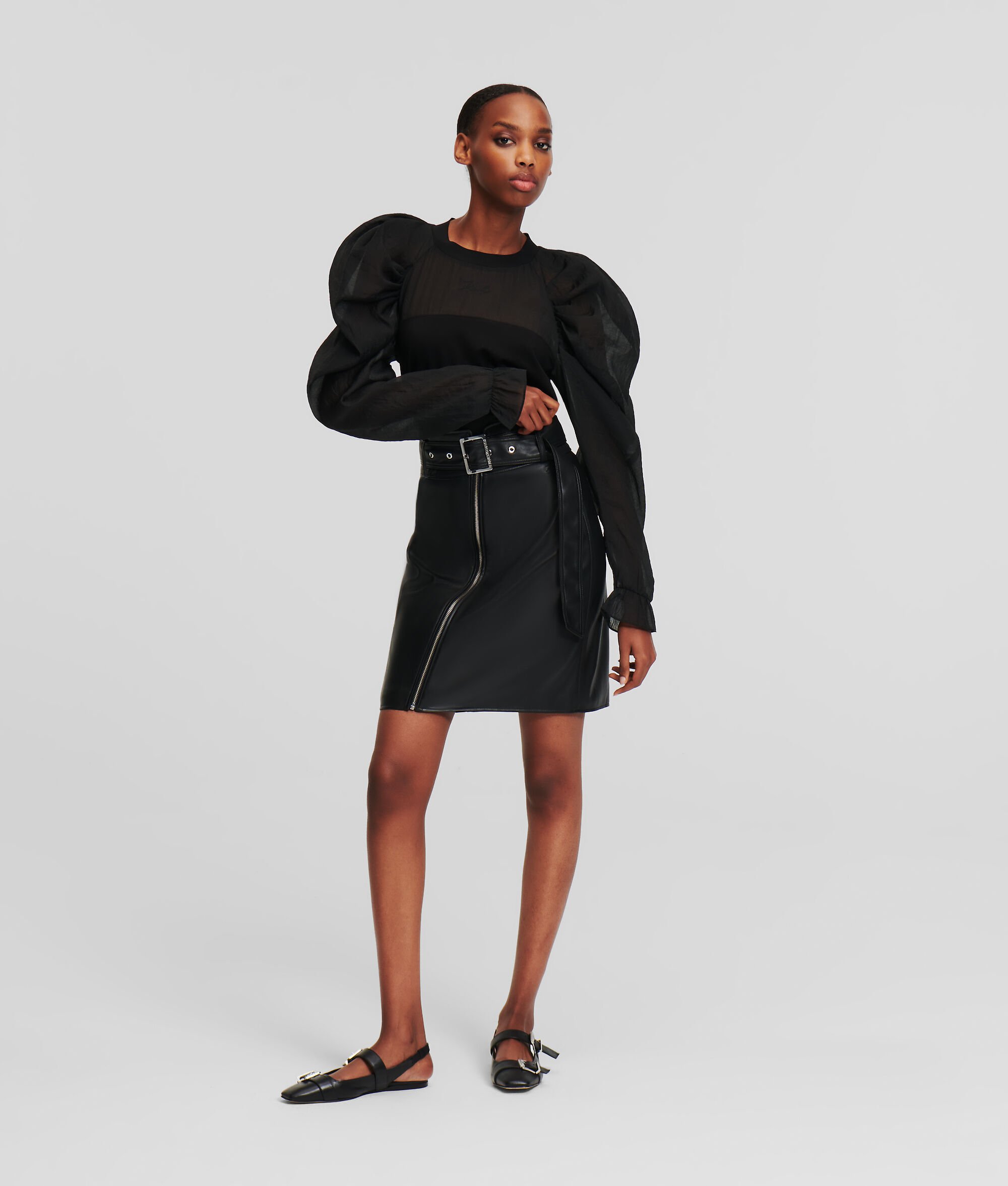 (image for) Cutting-Edge FAUX LEATHER BIKER SKIRT